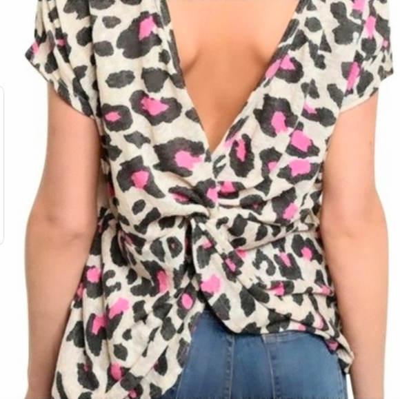 Animal Print Twist-Back Blouse - Picture 3 of 3